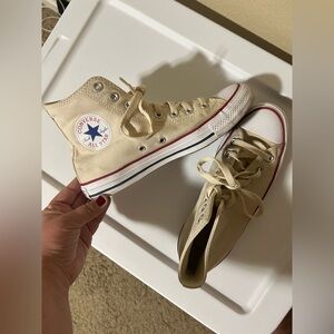 Converse Cream All Star High Top Sneakers